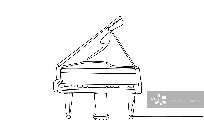 奢华的模拟时钟连续线条画图片素材