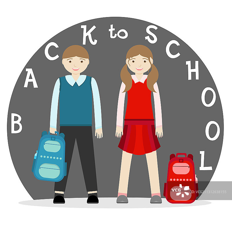 校服小学生和女学生图片素材