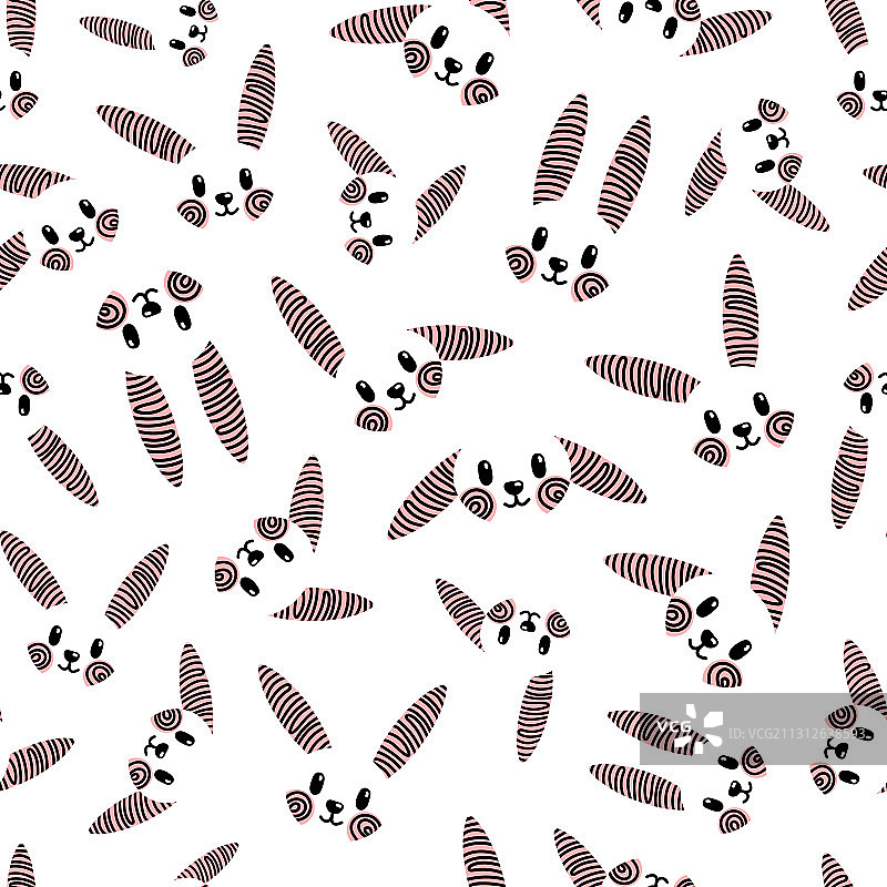 白色背景上的兔子图案图片素材