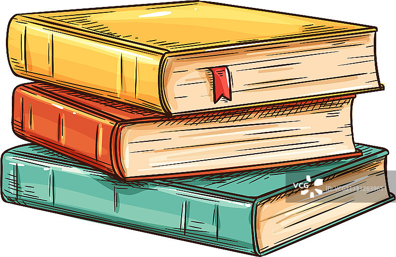 精装教科书堆叠图片素材