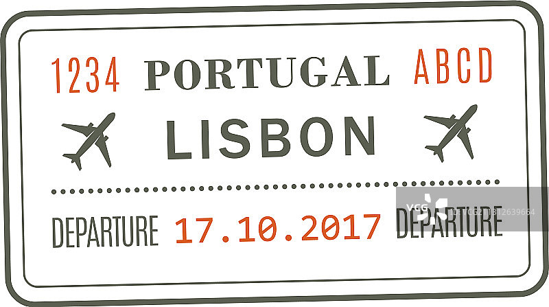 葡萄牙里斯本离境签证图片素材