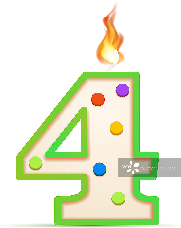 四周年纪念日数字4造型生日图片素材