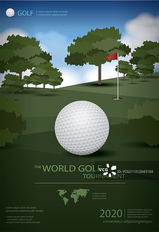 高尔夫冠军海报模板设计图片素材