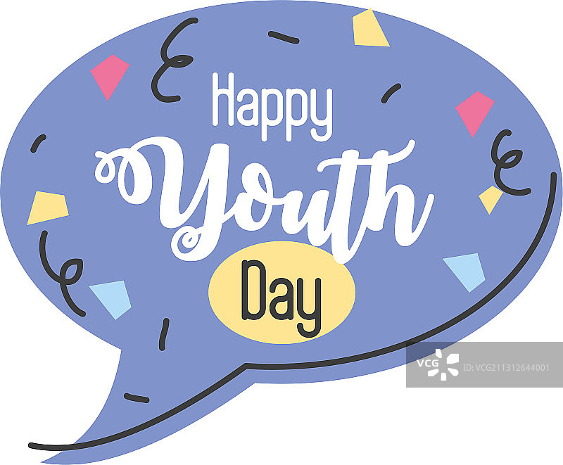 带有语音气泡的快乐青年节图片素材