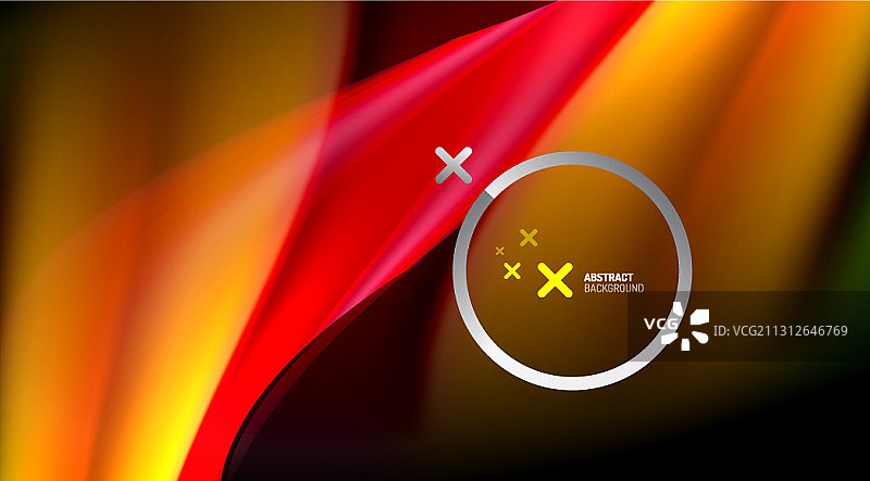 漩涡曲线模糊了彩色全息线图片素材