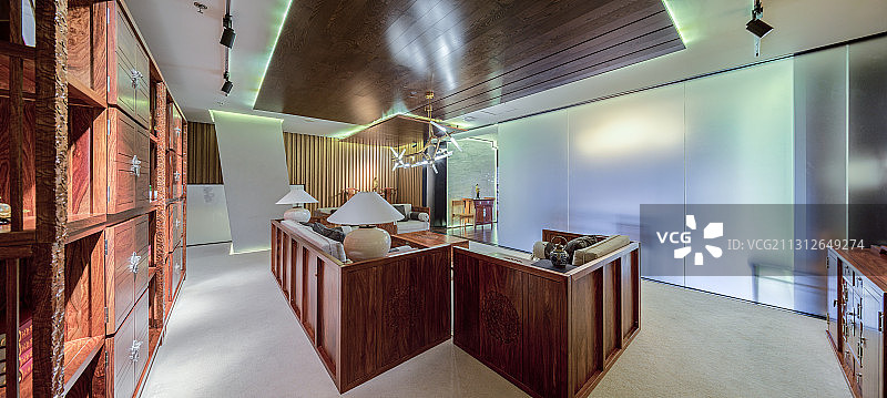 黄花梨实木家具中式装修风格奢华高级私人会客厅图片素材