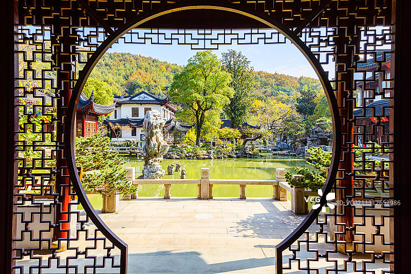江苏苏州园林瑞园风光图片素材