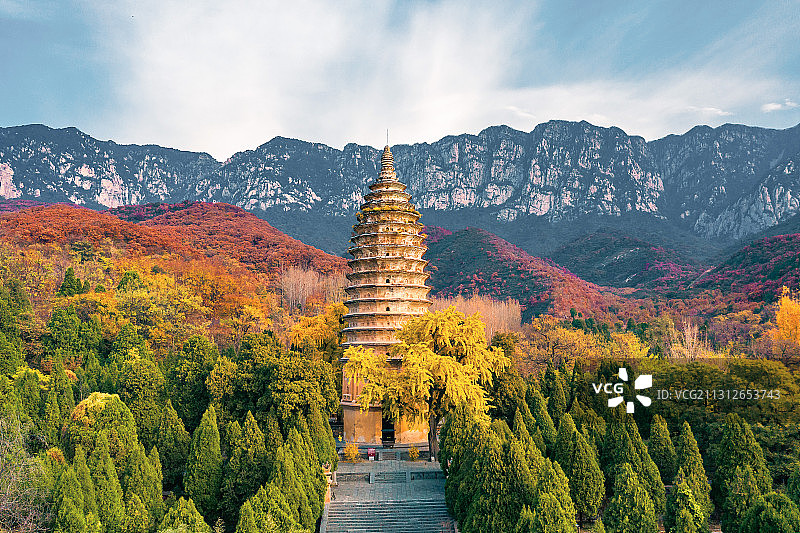 登封嵩岳寺塔图片素材