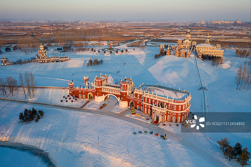 哈尔滨伏尔加庄园航拍图片素材