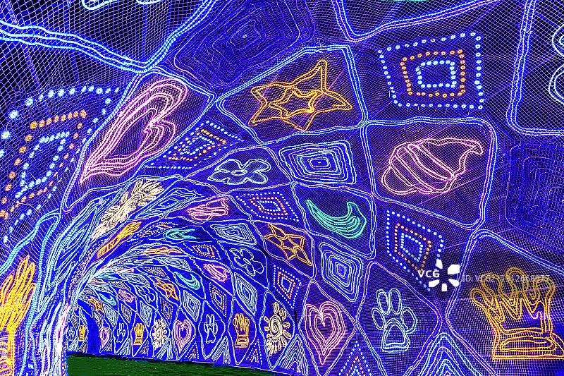 北京国际露营公园灯光秀景观亮化工程图片素材