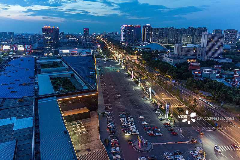 浙江海宁夜景图片素材