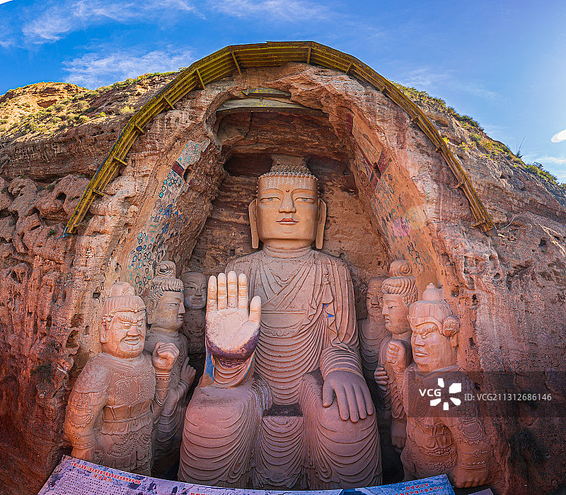 甘肃武威天梯山石窟图片素材