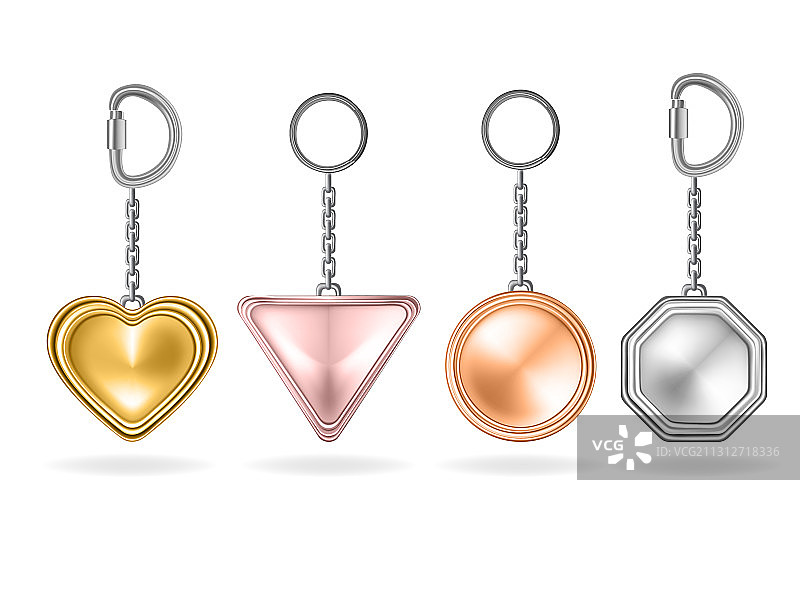 3D金属钥匙扣套装图片素材