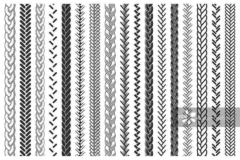 辫子图案笔刷套装图片素材
