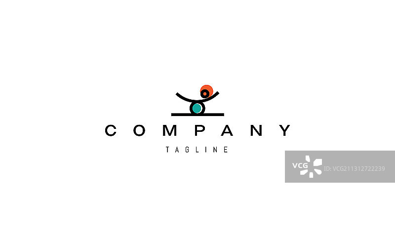 带有人物抽象图案的Logo图片素材