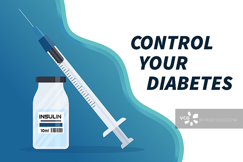 扁平风格糖尿病元素：胰岛素瓶图片素材