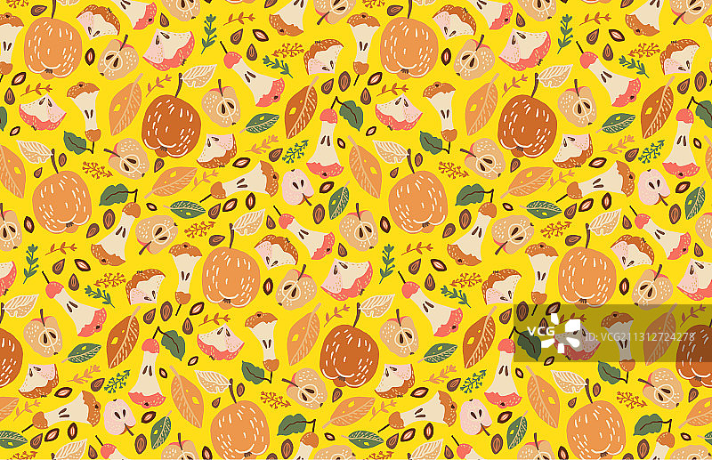 苹果核无缝图案纺织品设计图片素材