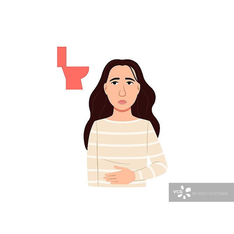 腹泻呕吐便秘恶心概念图标图片素材