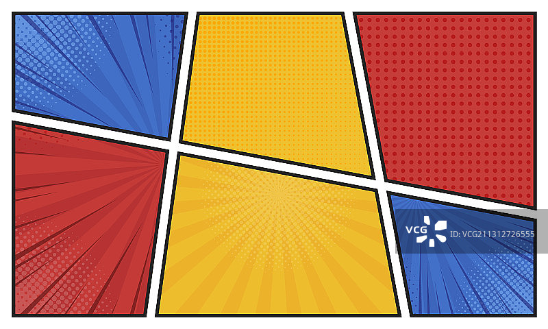 不同颜色的漫画书空白背景图片素材