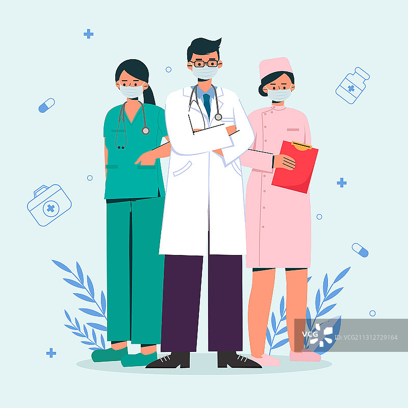 医务工作者形象矢量插画图片素材