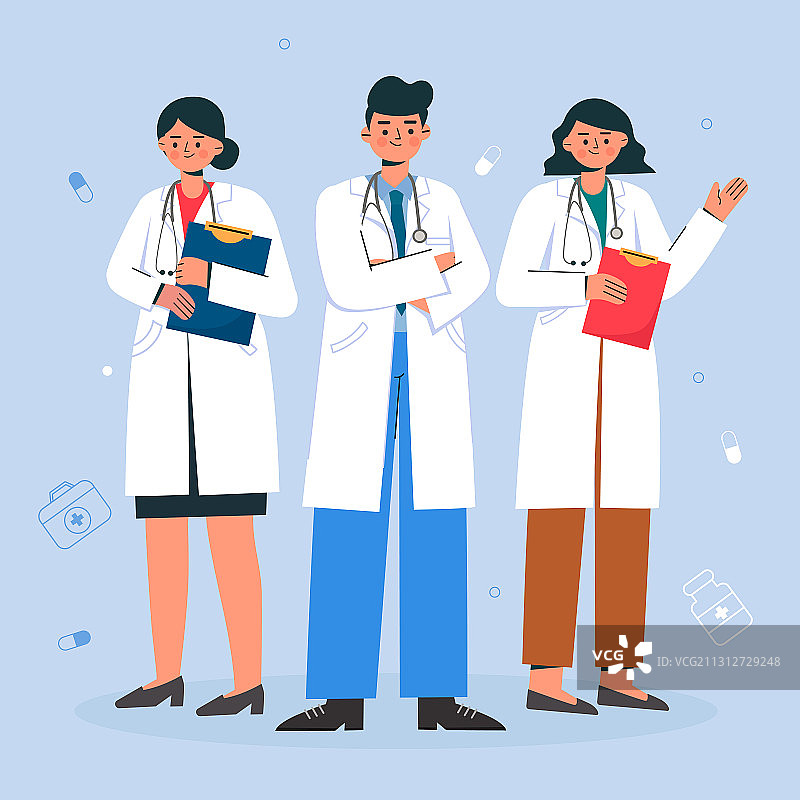 医生团队概念矢量插画图片素材