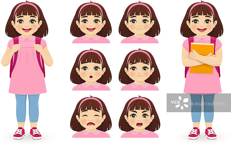 女学生的表情图片素材