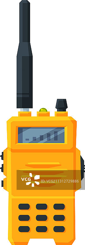 黄色无线电发射器现代手持便携式图片素材