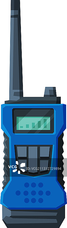 现代蓝色手持便携式无线电发射器图片素材