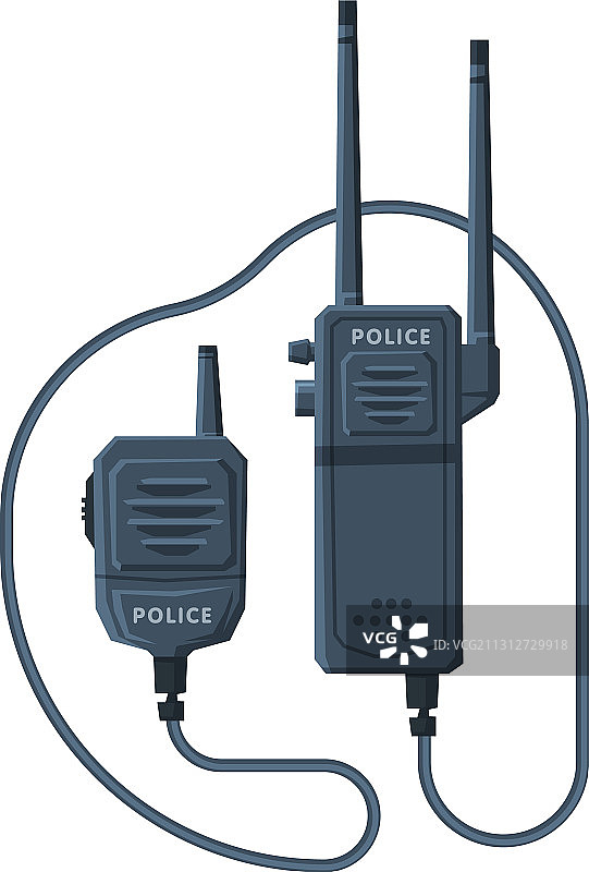 警车上的现代无线电发射装置图片素材