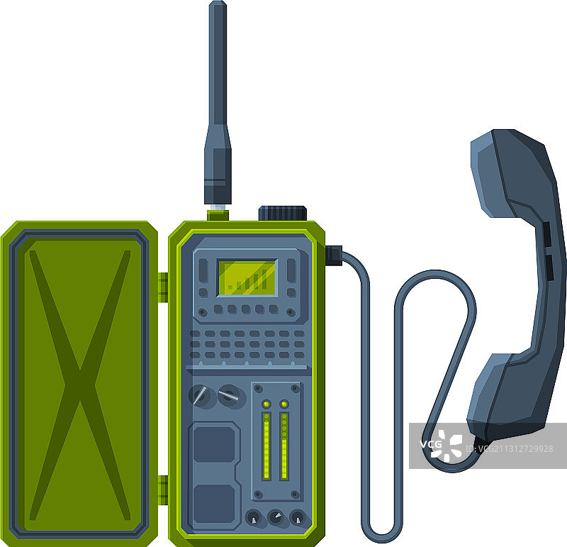 复古军用无线电发射器对讲机设备图片素材