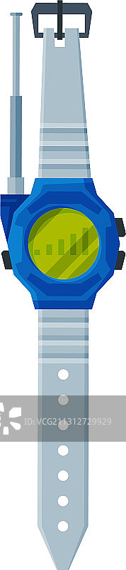 带有无线电发射器的现代智能手表设备图片素材