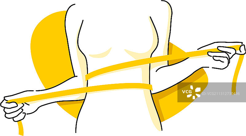 减肥概念——带卷尺的女人图片素材