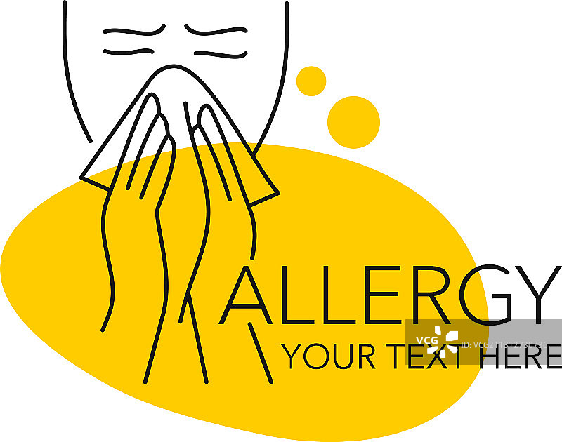 过敏概念 - 绘制的男人草图图片素材