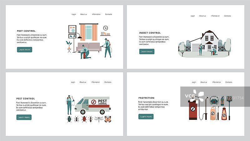 用于害虫防治的Web界面banner图片素材