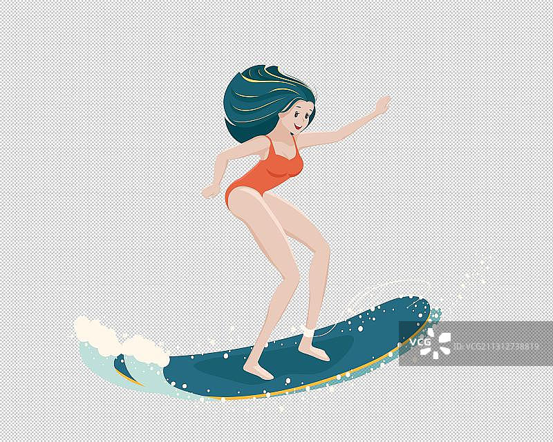 美女冲浪图片素材