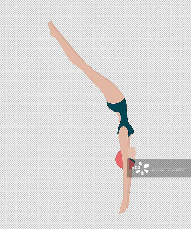 美女跳水动作图片素材
