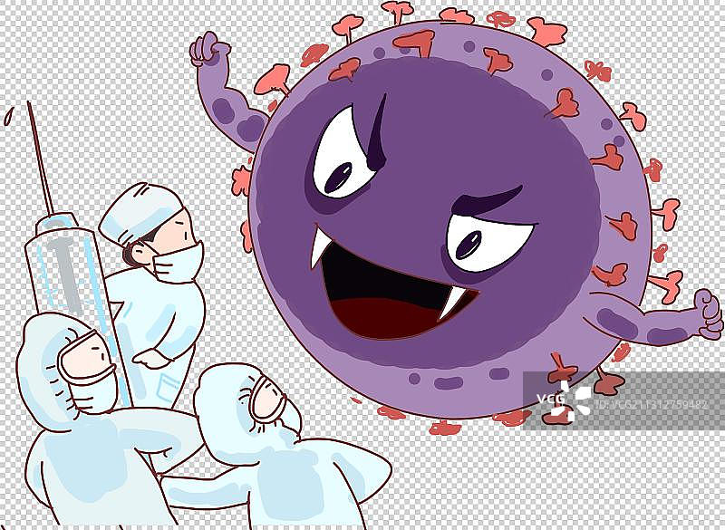 医护人员与病毒斗争元素图片素材