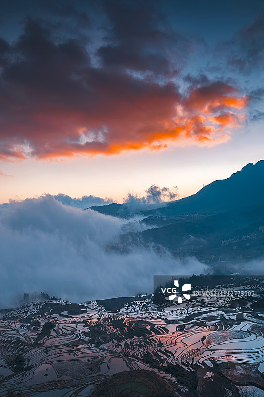 云南省红河州哈尼族彝族元阳梯田景区图片素材