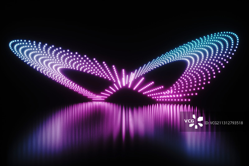 3D现代抽象霓虹灯空间背景图片素材