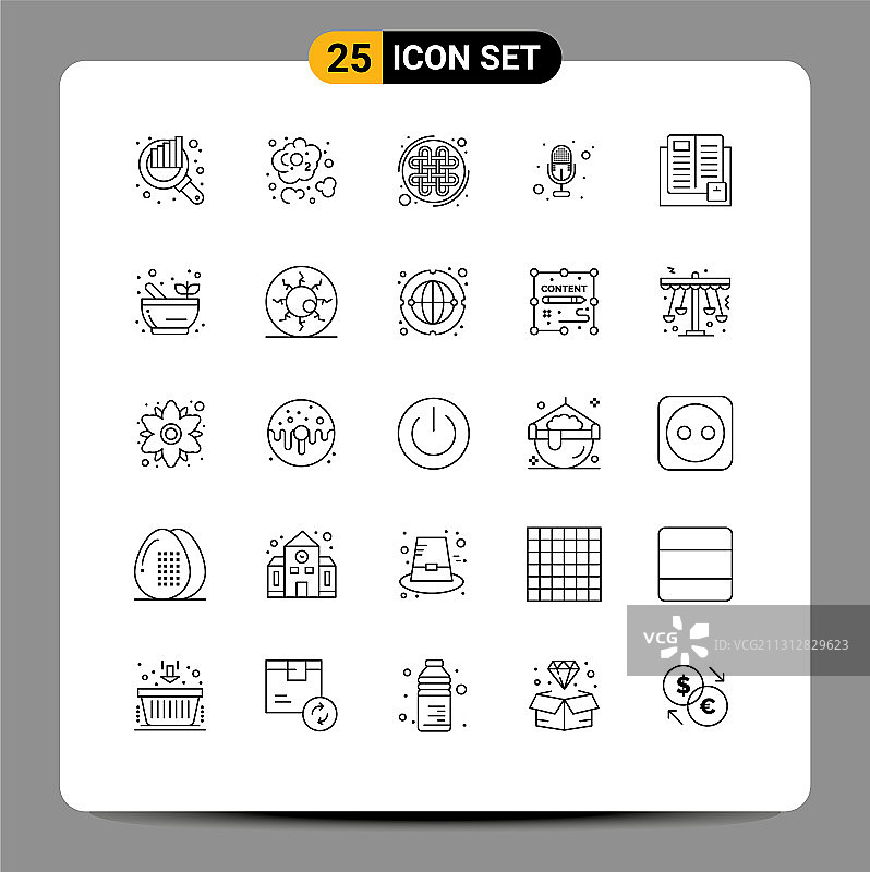 设置25个现代UI图标符号标志图片素材