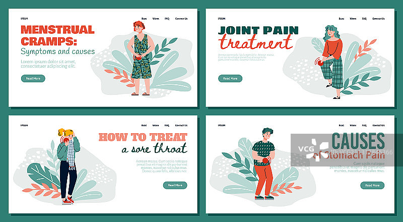 医疗网站首页展示身体疼痛图片素材