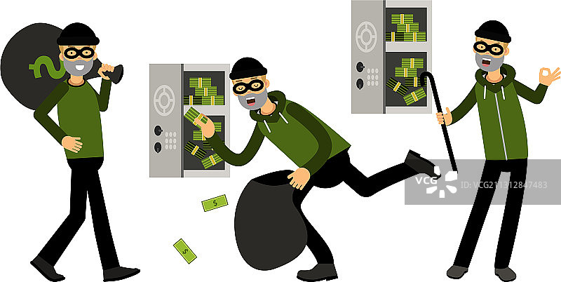 戴黑色面具的窃贼图片素材