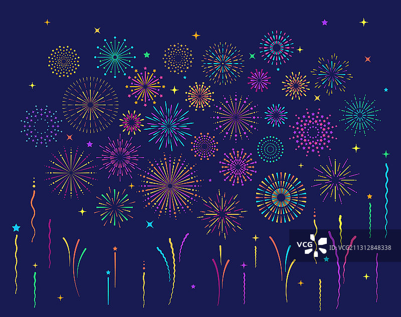 彩色烟花爆炸星星图案合集图片素材