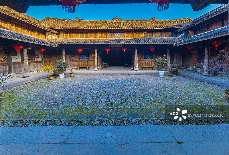 浙江省宁海县前童古镇明经堂图片素材