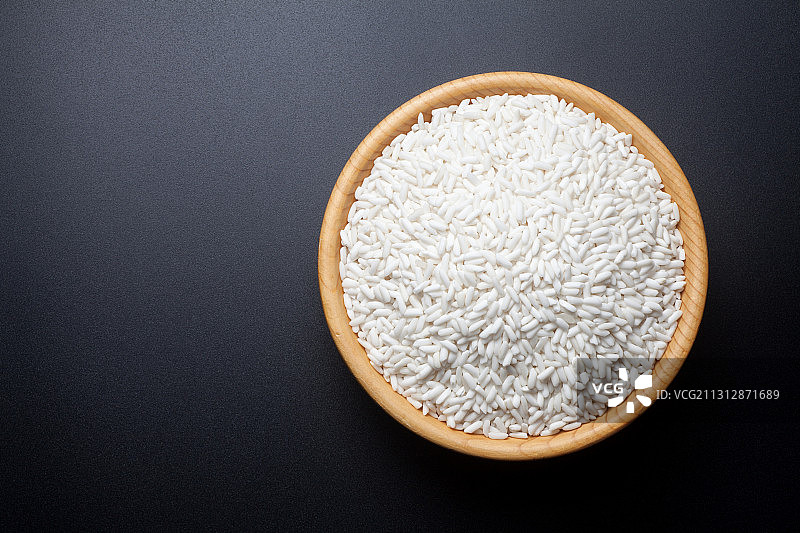 一碗糯米，顶视图图片素材