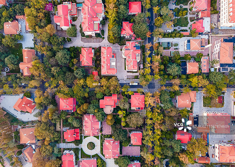 航拍青岛八大关建筑图片素材