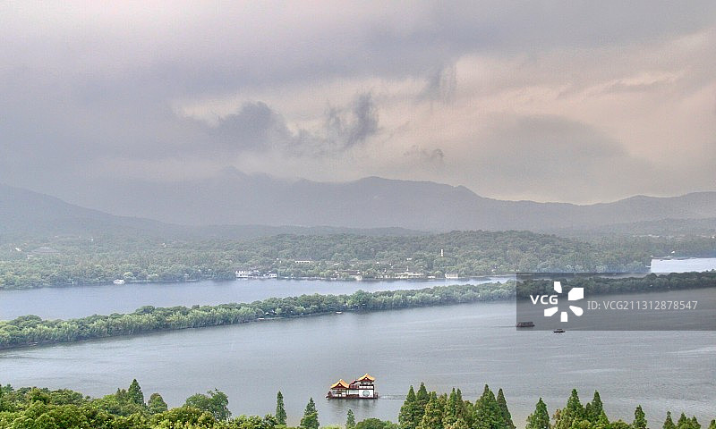 西湖烟云图片素材