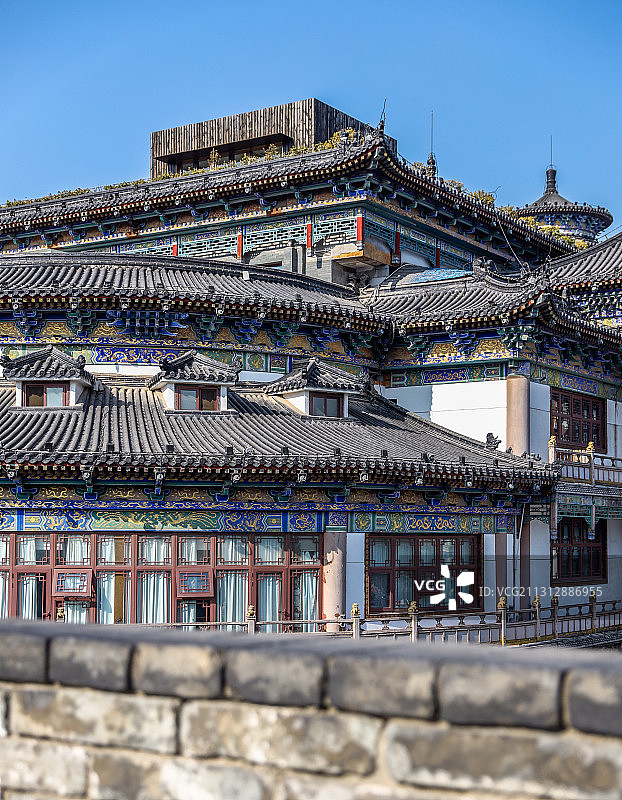西安城墙永宁门附近建筑图片素材
