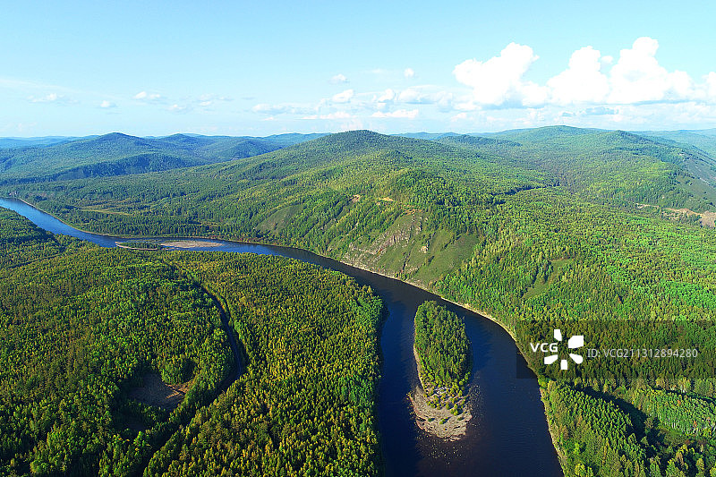 大兴安岭林区森林河风光图片素材