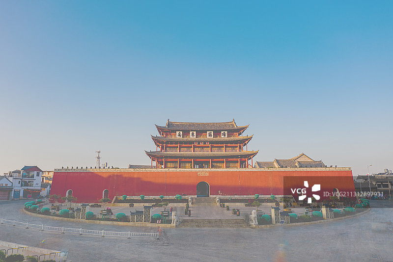 航拍云南红河建水朝阳楼图片素材